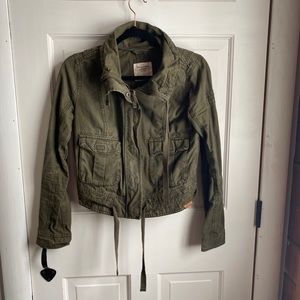 A&F ARMY GREEN MOTO JACKET